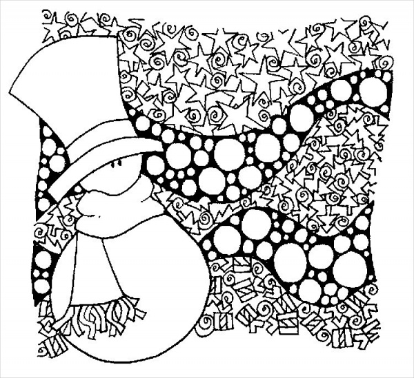 600x549 Christmas Zentangle Coloring Pages New