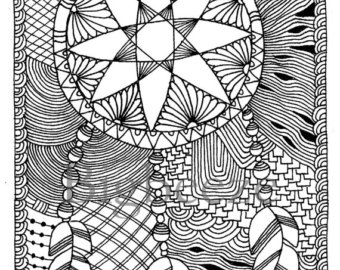 Zentangle Christmas Tree Coloring Pages Adult Coloring 340x270 Zentangle Christmas Tree Coloring Pages Adult Coloring