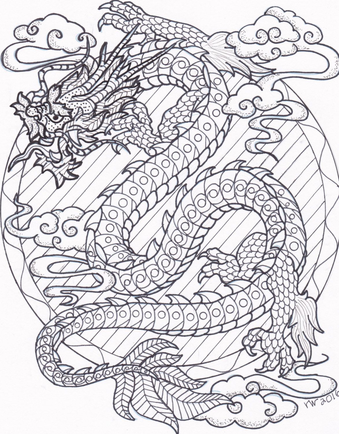 Coloring Page, Zentangle, Chinese Dragon Digital Coloring Pdf 1173x1500 Coloring Page, Zentangle, Chinese Dragon Digital Coloring Pdf