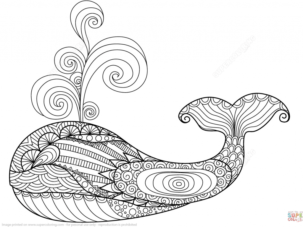 1024x768 Wonderfull Design Coloring Page Zentangle Whale Zentangle Coloring