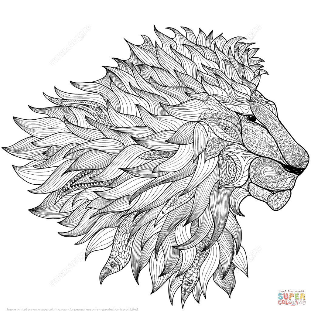 1024x1024 Wonderful Decoration Coloring Page Zentangle Lion Zentangle