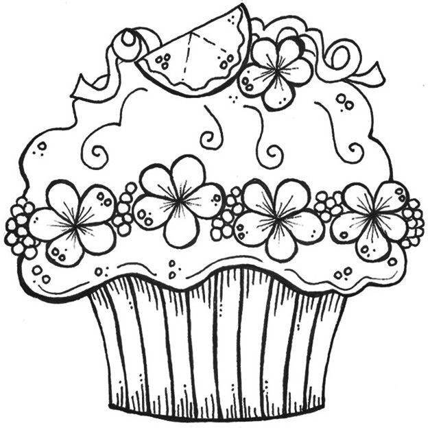 627x630 Cupcake Zentangle Coloring Pages Printable In Tiny Print Draw