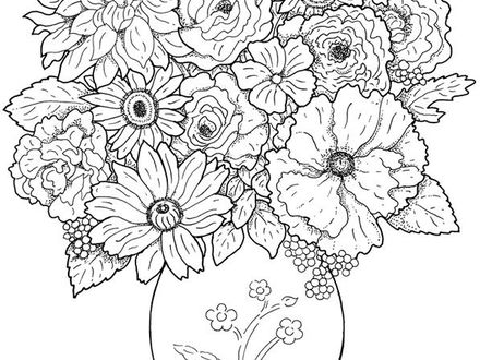 440x330 31 Detailed Flower Coloring Pages, Zentangle Coloring Pages