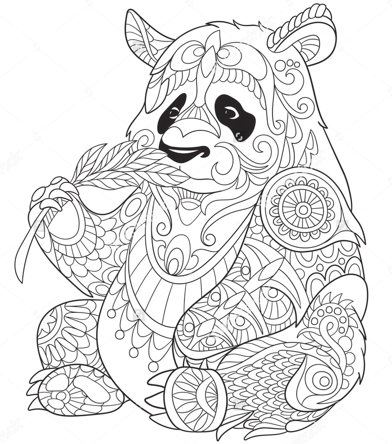 Panda Eating Bamboo Zentangle Coloring Page Art Coloring Pages 1310x1484 Panda Eating Bamboo Zentangle Coloring Page Art Coloring Pages
