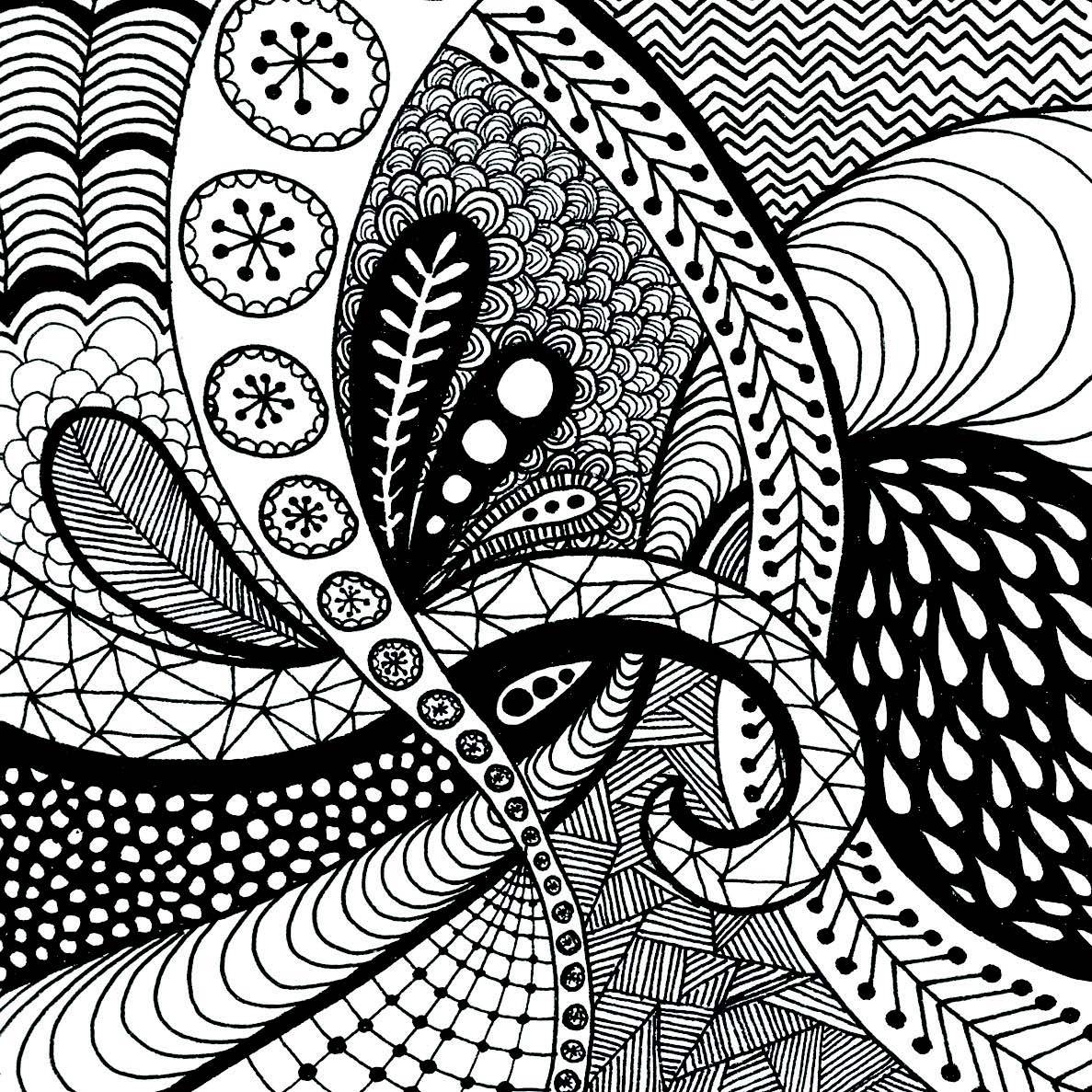 1187x1187 Stunning Zentangle Patterns Coloring Pages Colouring Of Flower