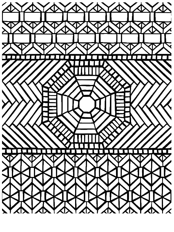 600x800 Traditional Pattern Mandala Mosaic Coloring Page By Years Old