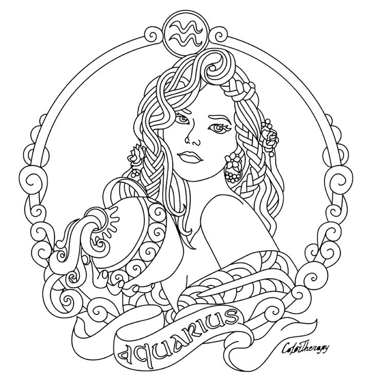 736x736 Zodiac Coloring Pages Zodiac Beauty Colouring Page Astrology Signs