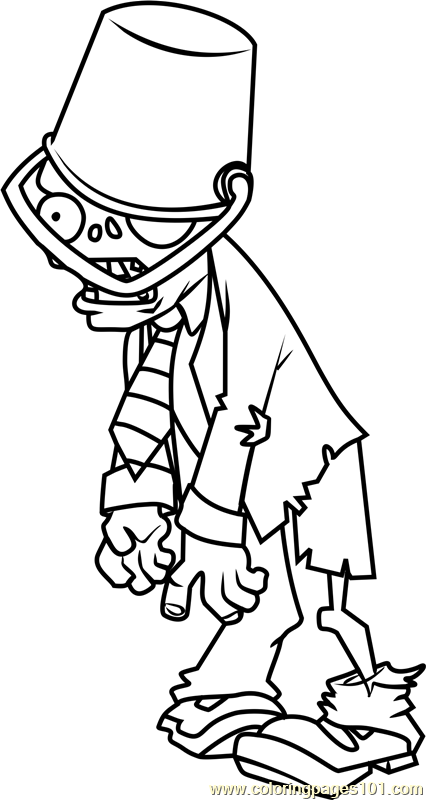 426x800 Buckethead Zombie Coloring Page