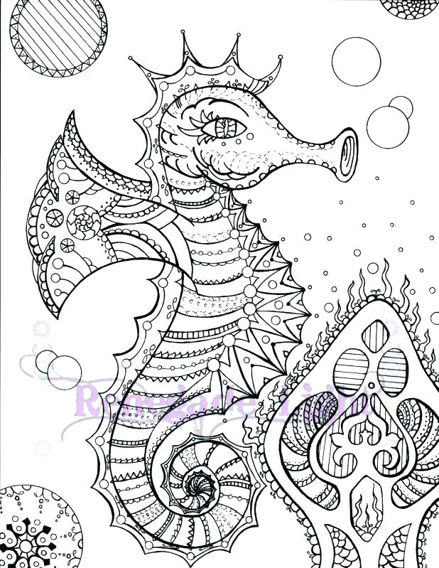 618x799 Seahorse Coloring Page Coloring Pages Plus Zoom Fascinating