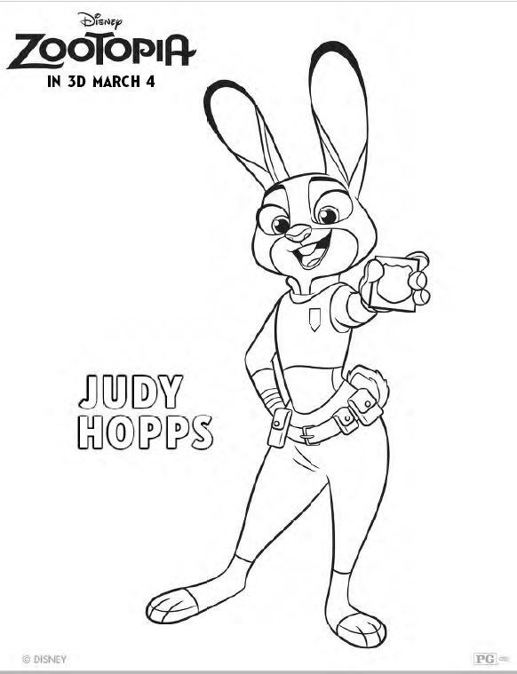 582x759 Zootopia Coloring Pages And Printable Activity Sheets Zootopia