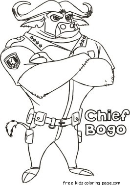 266x377 Chief Bogo Zootopia Coloring Page Printables