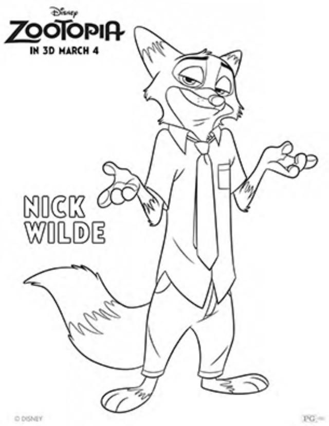 Zootopia Coloring Pages Free