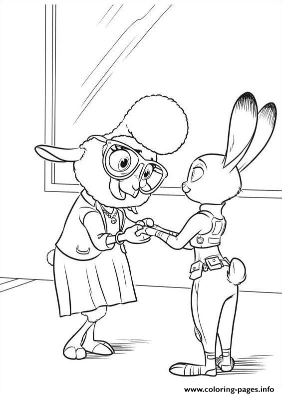 Zootopia Coloring Pages Hopps And Sheep Bellwether 565x792 Zootopia Coloring Pages Hopps And Sheep Bellwether