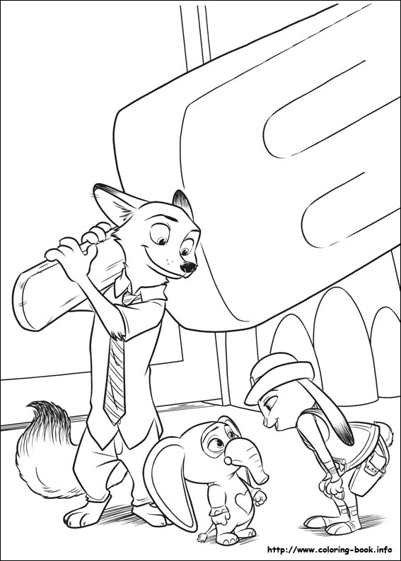 Zootopia Coloring Picture 567x794 Zootopia Coloring Picture
