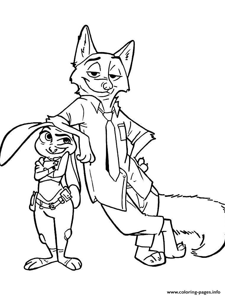 Print Zootopia Nick Wilde Judy Hopps Coloring Pages Zootropolis 760x1000 Print Zootopia Nick Wilde Judy Hopps Coloring Pages Zootropolis