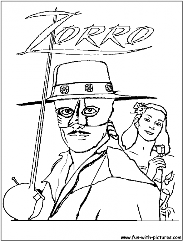 586x770 Zorro Coloring Pages Online Cartoon