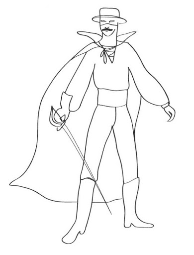 390x512 Zorro Coloring Pages
