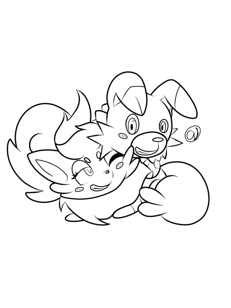 774x1032 Zorua And Rockruff (Cousins Coloring Page I Made) By