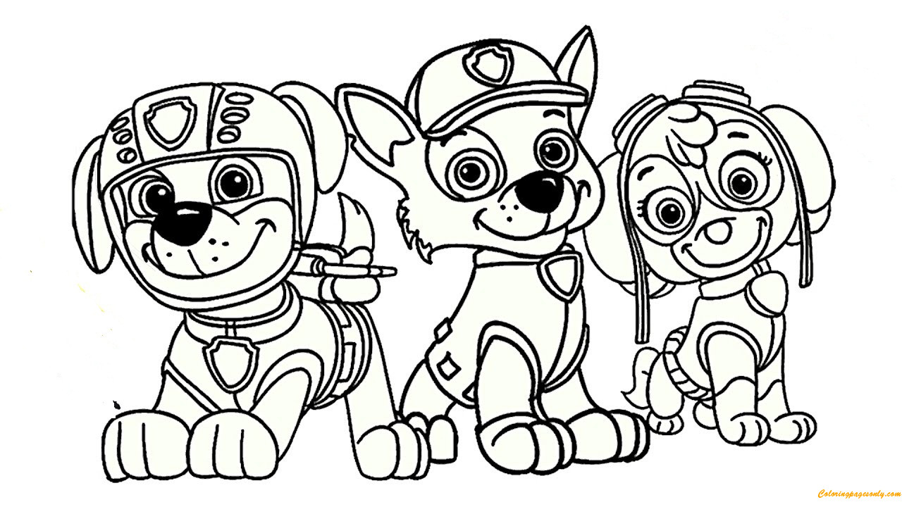 1280x720 Paw Patrol Coloring Pages Free Printable Simple Skye